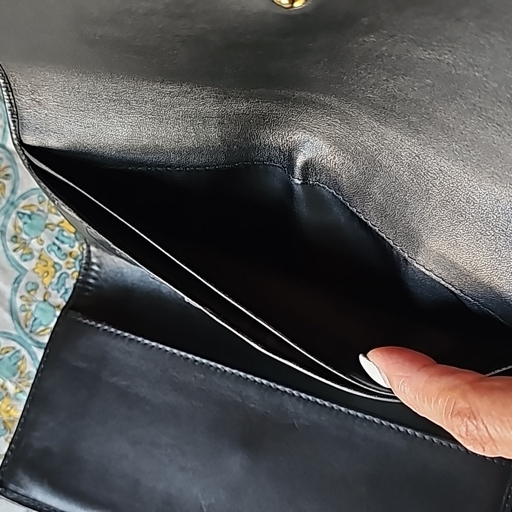 Vintage Coach Black Monogram Signature Jacquard Canvas & Leather Trifold Wallet - Picture 9 of 13